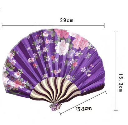 Шелковый женский танцевальный веер бамбуковый складной ручной китайский стиль