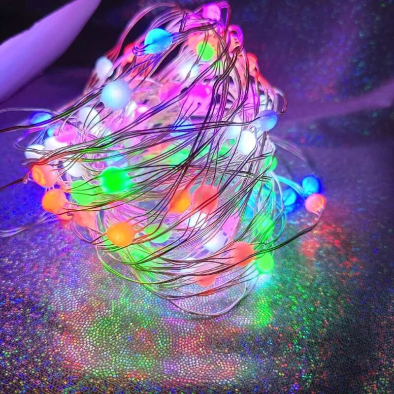 

2021 New Copper Wire Lights Remote Control USB RGB Light String for Christmas Tree Decor