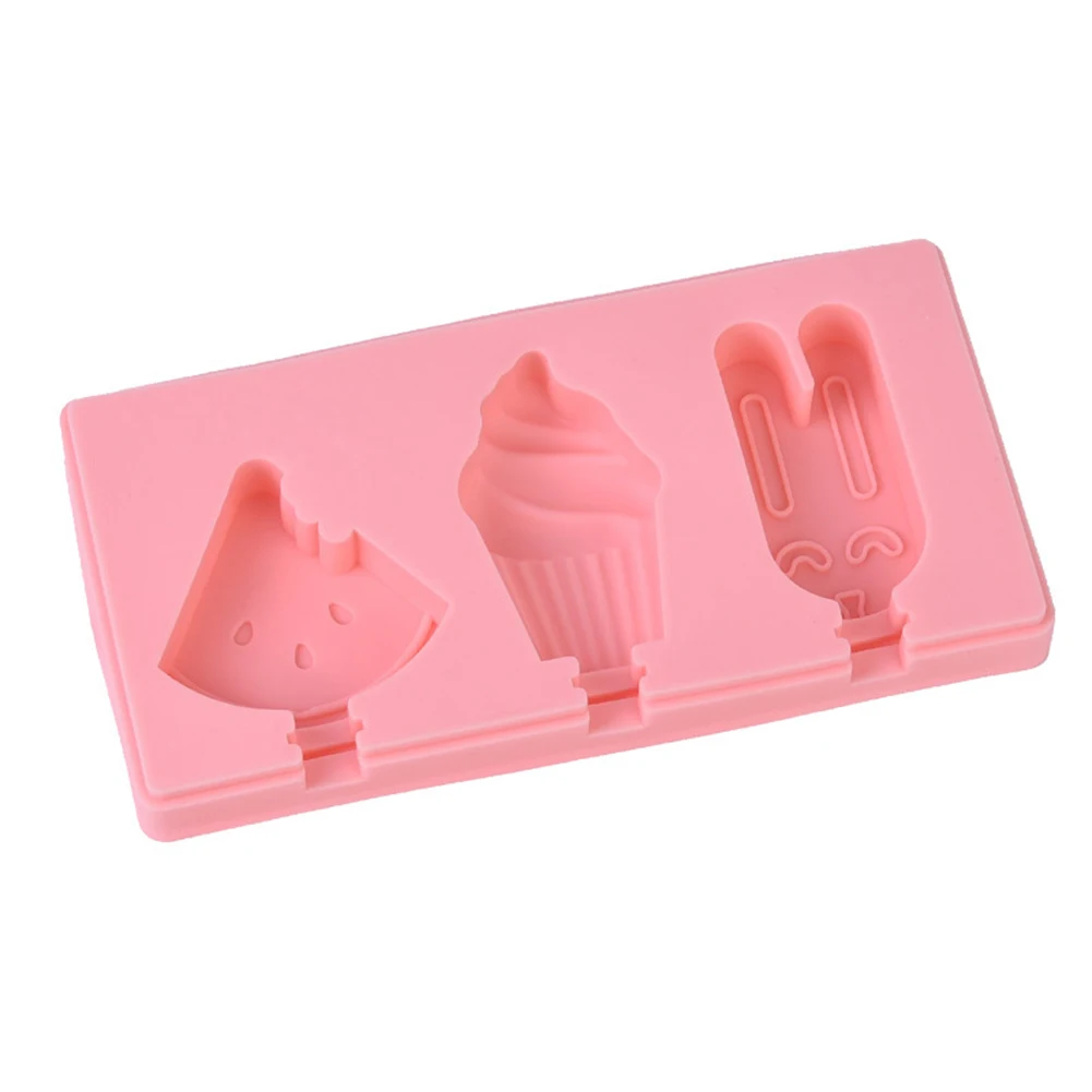 

DIY Ices Cream Maker Cute Mold With Lid and Stick Silicone Non-stick Homemade Popsicles Mold Handmade