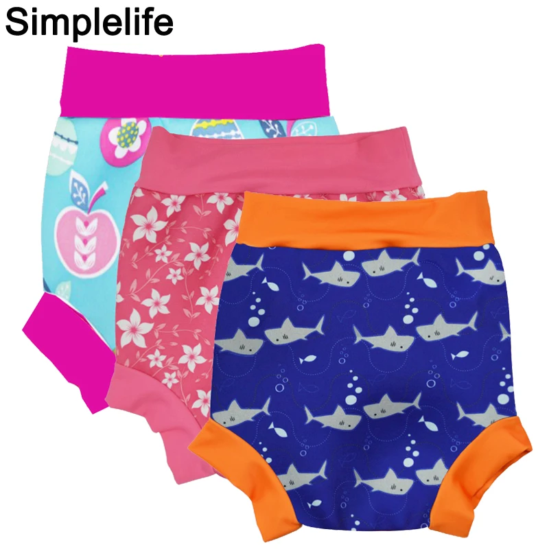 3 разных размера детские подгузники для плавания многоразовые тканевые из