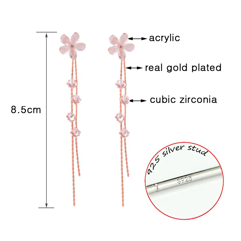 SINLEERY шикарные Акриловые Длинные серьги в форме цветка желтые розовые золотые