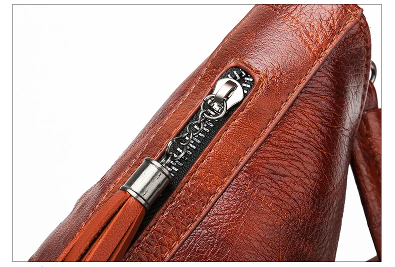 Vintage Female Shoulder Messenger Bag Ladies Soft PU Leather Crossbody Bags For Women Handbag Sac Fashion Tassel Bucket Bag