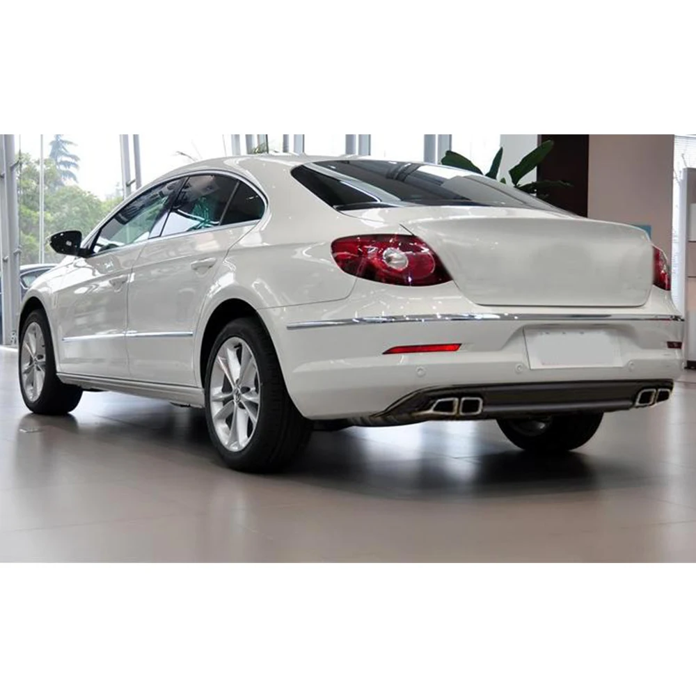 Диффузор, губа на задний бампер спойлер фартук для Volkswagen VW Passat CC 2009-2012 PU матовый черный