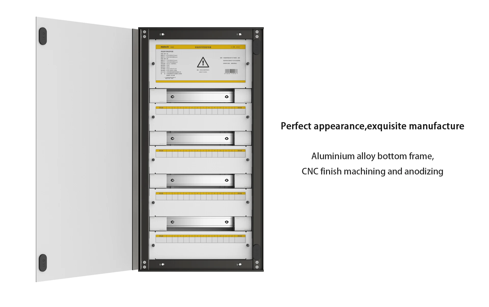 

matech surface mounted 48P 72P 4row metal distribution box for intelligent breakers and modules structured media enclosure