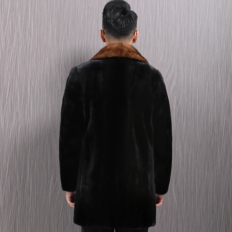 Мужская зимняя норковая куртка теплая верхняя одежда из натурального меха
