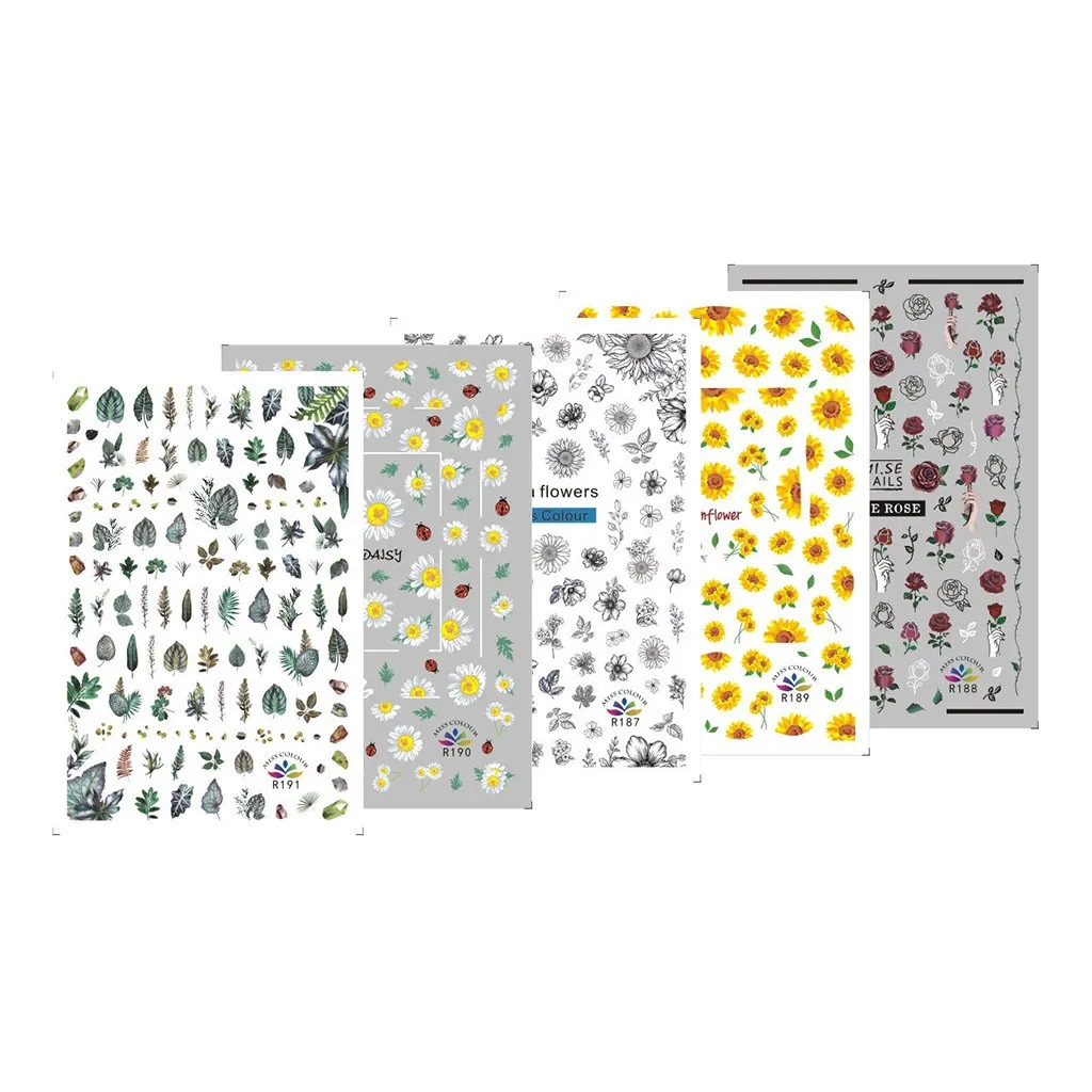 Ультратонкая наклейка для ногтей с цветочным орнаментом | Красота и здоровье