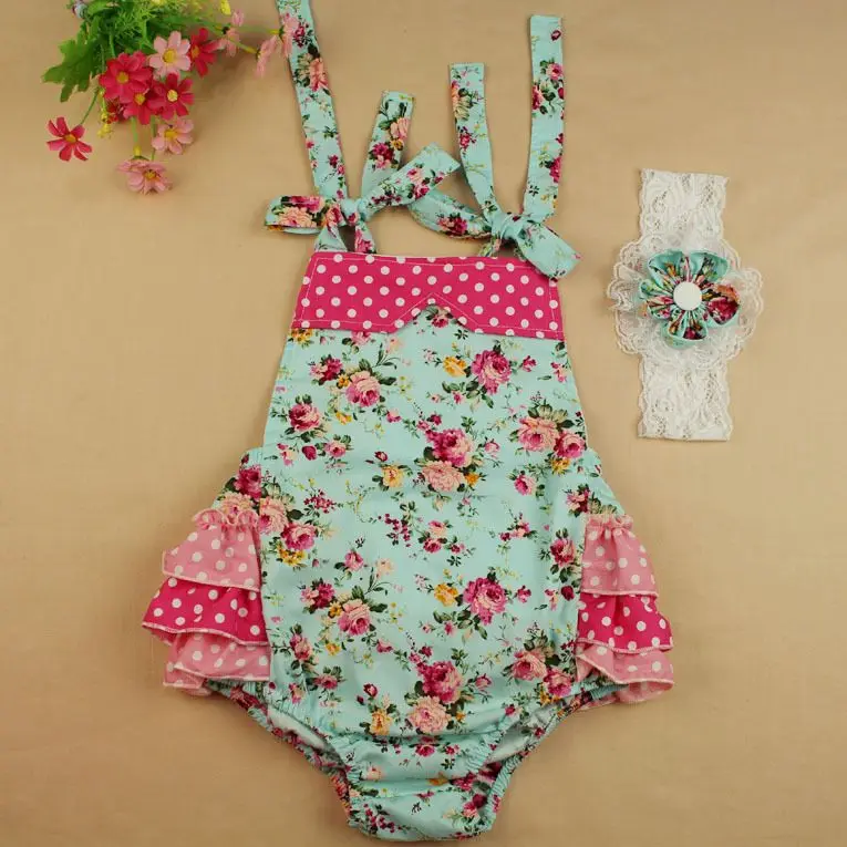 Детский хлопковый комбинезон в горошек с цветочным принтом|girls cotton nightdress|cotton tank