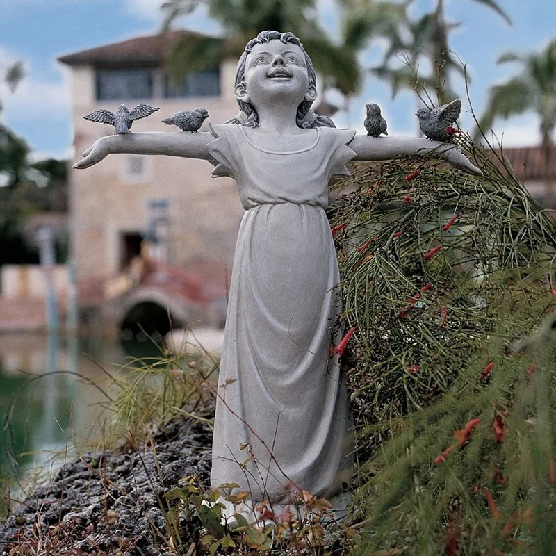 

Girl Garden Statue, Little Girl Welcome Statue Garden Statues for Home Decor, Great for Porch, Patio, Yard Decorations