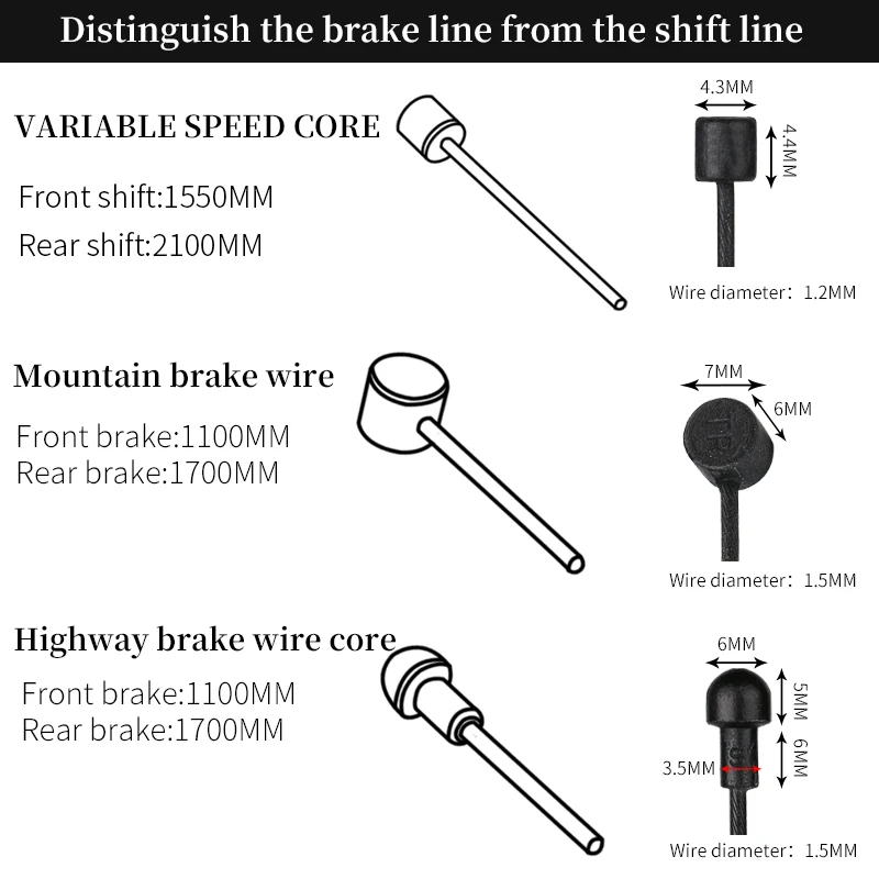 Тефлоновый тормозной кабель Deraillleur line MTB ROAD велосипедная передача трос переключения передач с велосипедными частями из нержавеющей стали аксессуары для велоспорта