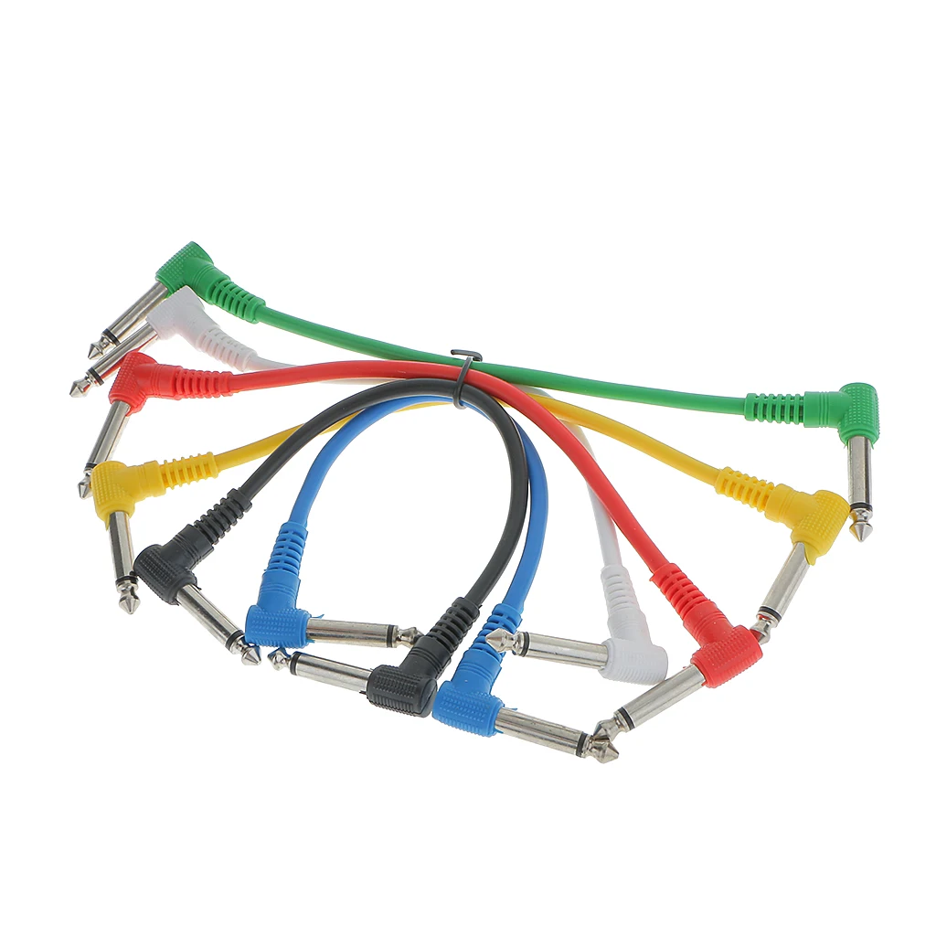 6 шт. гитарный эффект педаль патч кабель для электрической гитары Бас