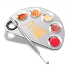 Палитра для смешивания лака для ногтей из нержавеющей стали, пластина для смешивания, основа для макияжа, фотопалитра, шпатель, инструмент