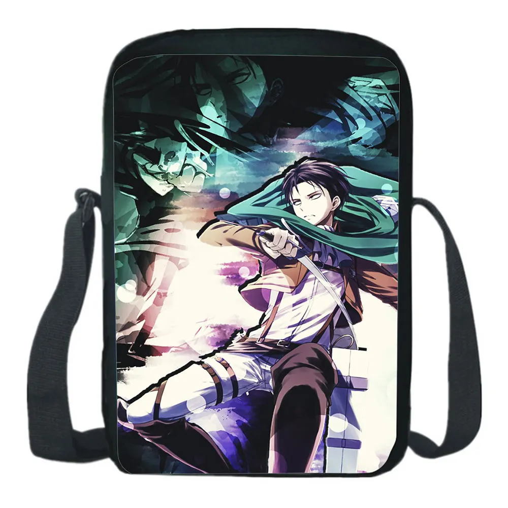 Anime Attack On Titan Messenger Bag Cartoon 3D Printing Men Simplicity Shoulder Bags Student Casual Shoulder Cross-body Backpack