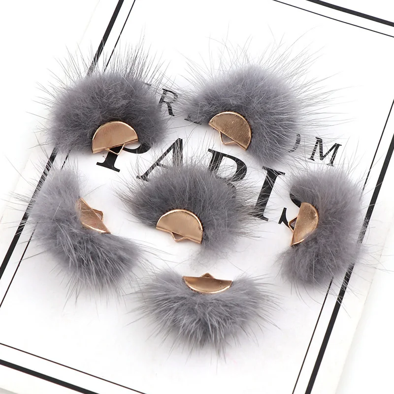 Помпоны из норки меховые шарики для меха поделки сделай сам серьги подвески