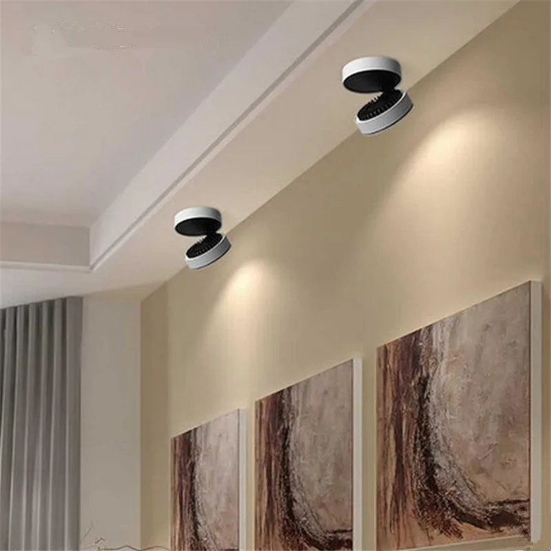 85-265V 10W 15W Dimmable COB LED Surface Mounted Ceiling Lamp Foldable 355 Degree Rotatable Downlight Background Spot Light | Лампы и