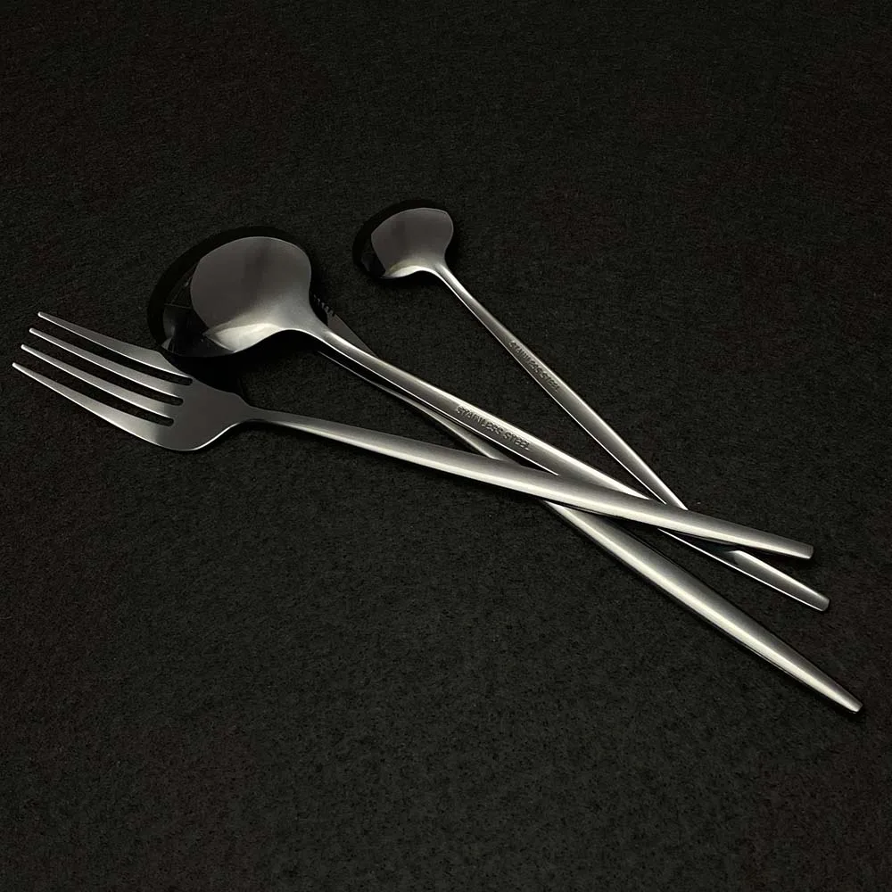

36Pcs Pink Gold Dinnerware Spoon Knife Set Flatware Cutlery Set Wedding 18/10 Stainless Steel Silverware Travel Cutlery Set