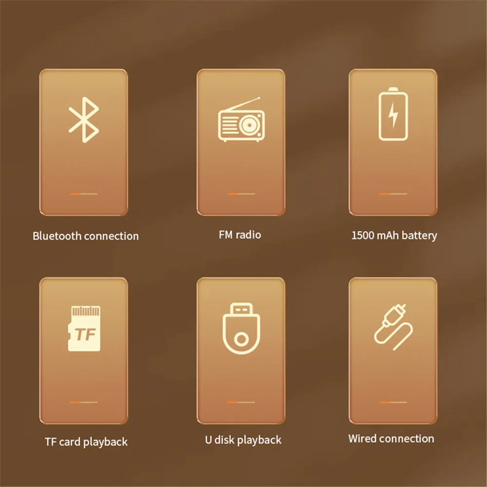 Bluetooth-Колонка Kebidu деревянная портативная с поддержкой FM/U-диска/TF/AUX | Электроника
