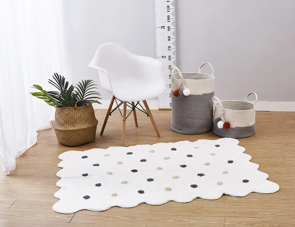 

Handmade Dot Kids Crawling Mat Super Soft Cotton Fabric Educational Non-Slip Nursery Rug Best Play Mat Carpet for infant room