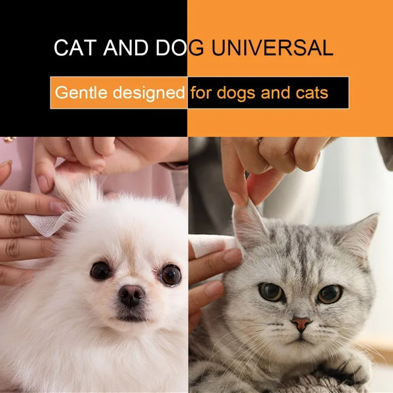 130PCS/Pack Pet Grooming Wipes Hypoallergenic Ear Cleaning Pad For Dogs Cats Odor Eliminator Deodorizing Dog |