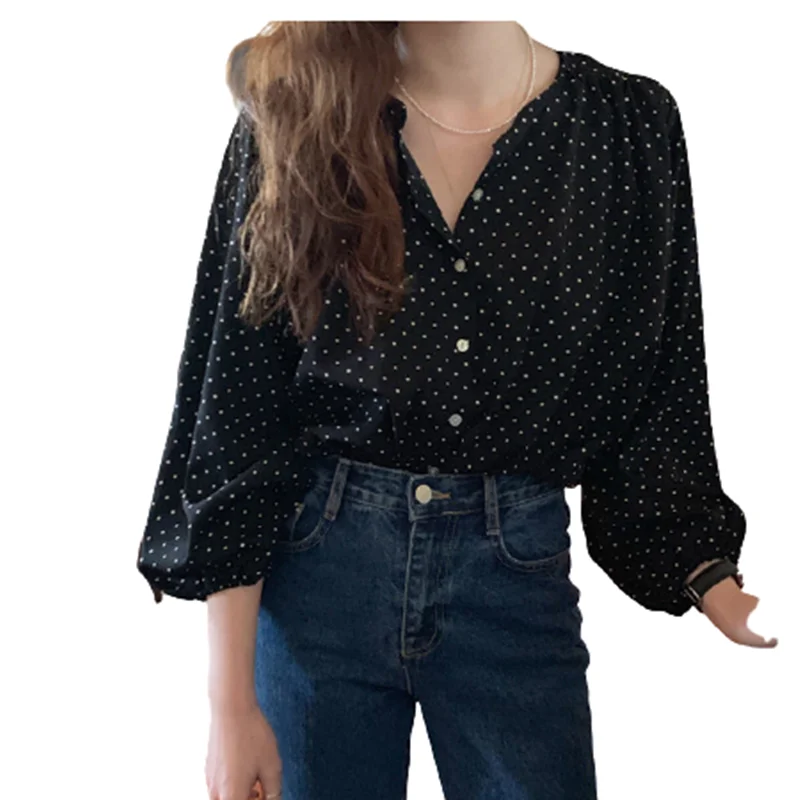 

Spring Women Chiffon Shirt Korean Fashion Long Sleeve White Shirts Women Streetwear Office Blouse Elegant Lady Heart Print Tops