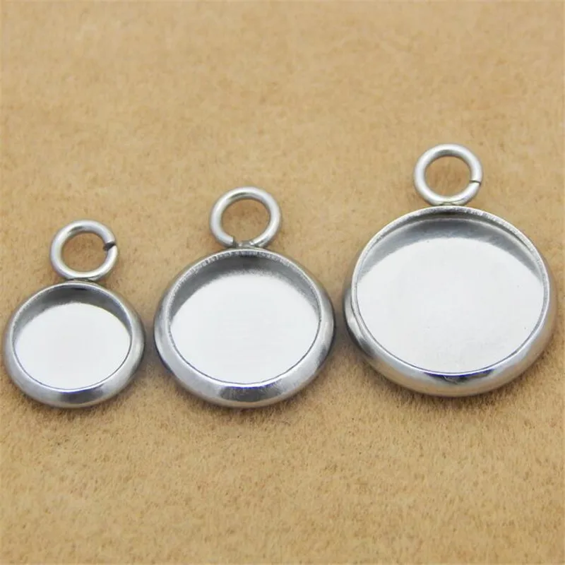 20 штук золотые Цвет Нержавеющая сталь Настройки Подвесные кабошоны базовые