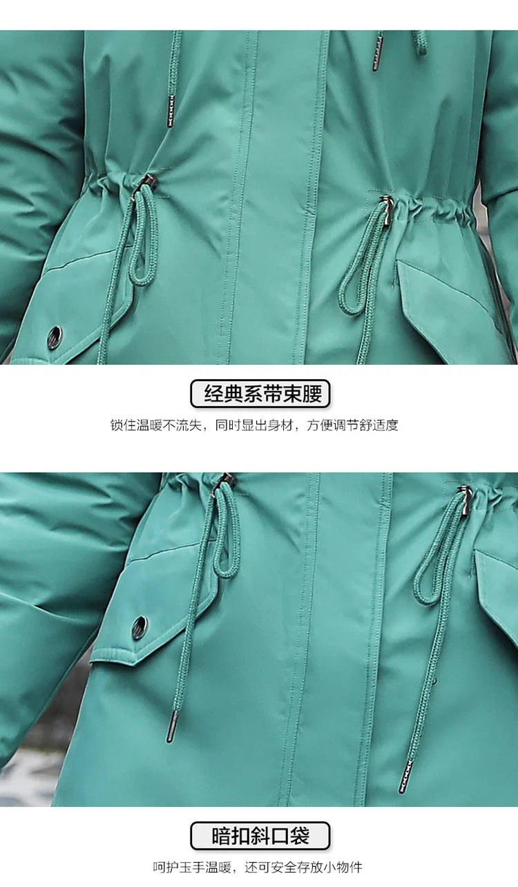 Зимняя куртка женская с меховым капюшоном зимняя X-Long Двусторонняя одежда парка пальто Толстая двойная теплая Большая Меховая куртка с капюшоном