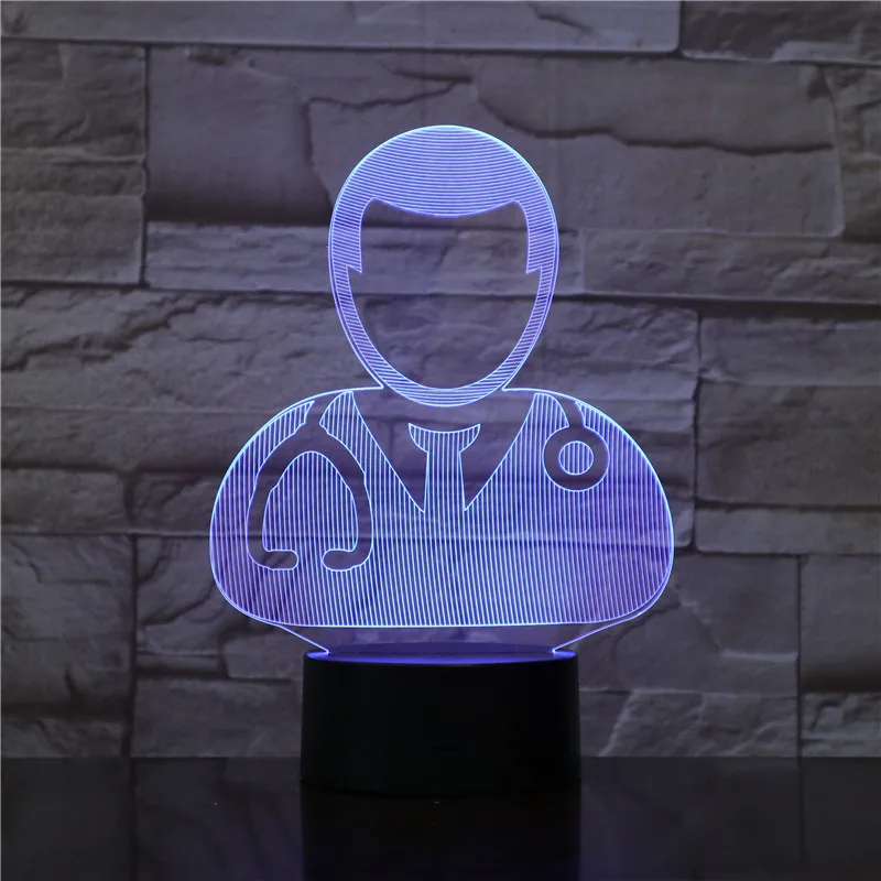 The Doctor and Nurse 3D Lamp Nightlight USB Battery Operated Led Night Light Visual Effect Lovely Gift for Teenager | Лампы и