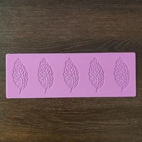 hollow lace leaf chip silicone mold diy chocolate fondant cake decoration clay baking tools