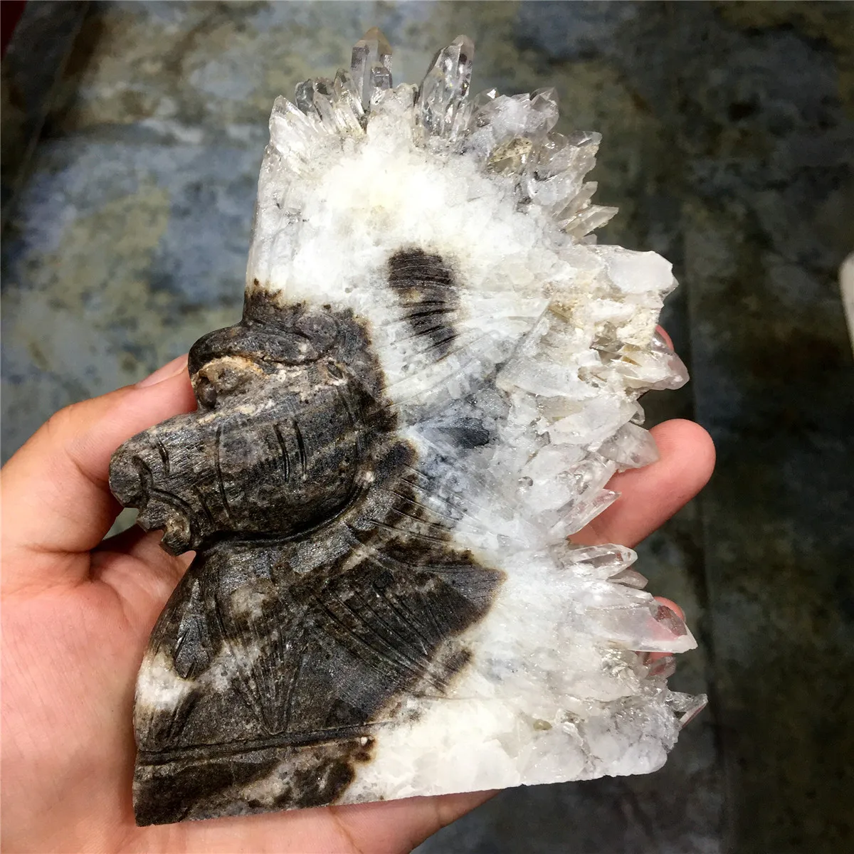 1 шт. милые натуральные белые хрустальные Стеганные зубы ручная резьба поделки