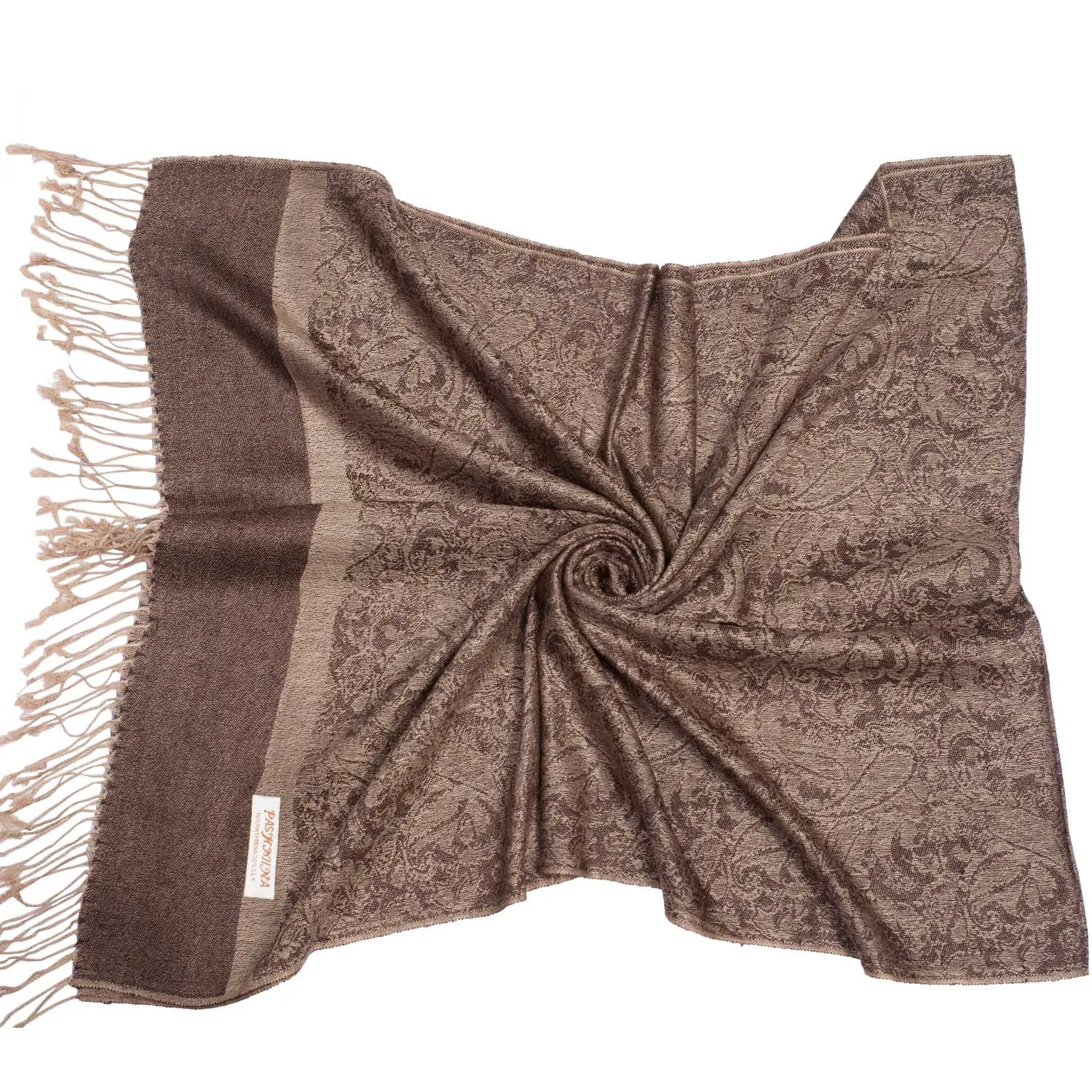 Зимний шарф из пашмины шелковая шаль Пейсли жаккардовая Осенняя длинная