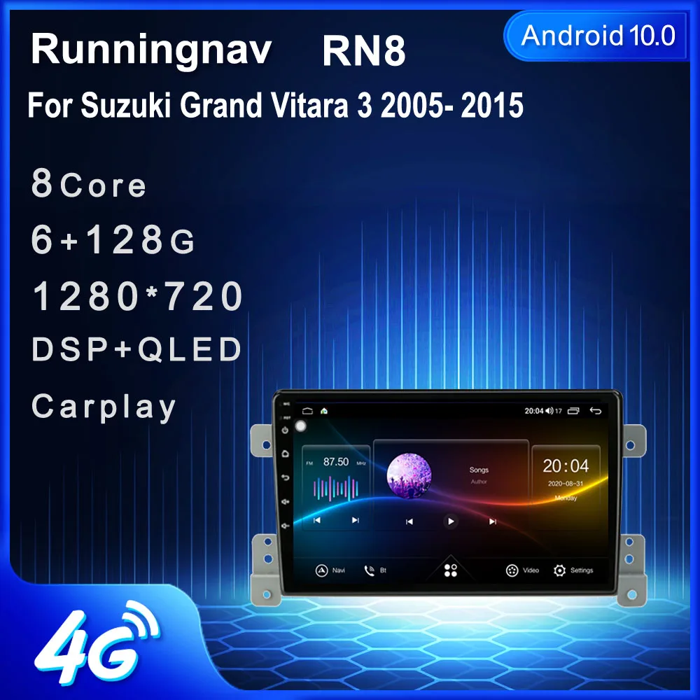 4G LTE Android 10 1 для Suzuki Grand Vitara 3 2005 - 2015 Автомагнитола мультимедийный видеоплеер