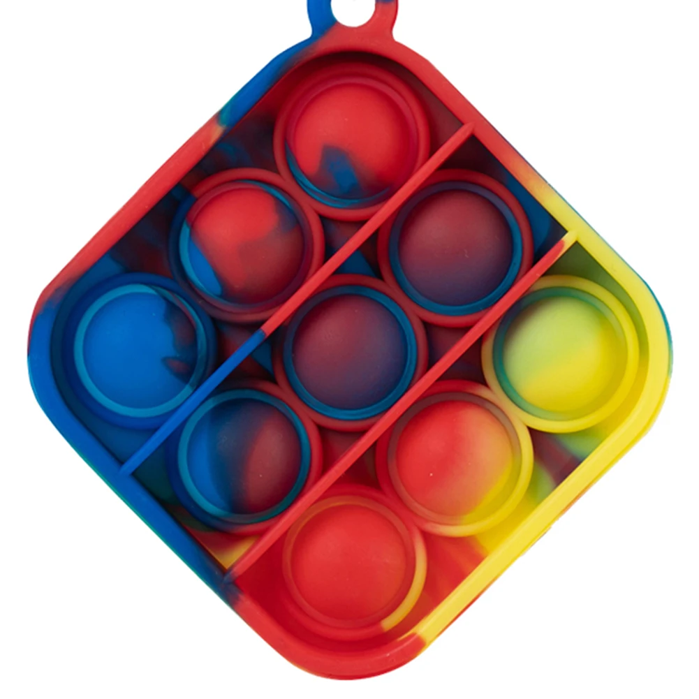 

Silicone Antistress Toys Push Bubble Keychain Toy Fidget Sensory Toys Kids Autism Needs Toy for Children Adult Decompression toy