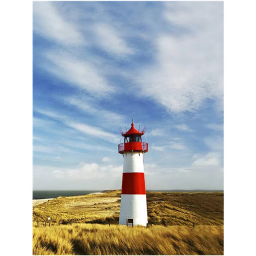 

5D DIY Lighthouse Diamond Embroidery Cross Stitch Full Square Round Drill Seaside Landscape Picture of Rhinestone Wall Decor