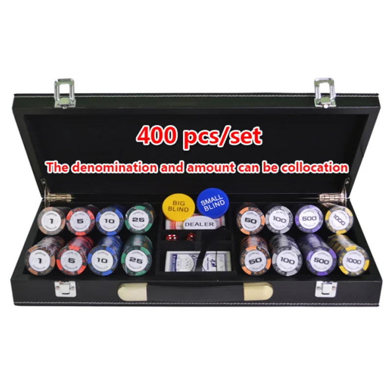 200/300/400/500 шт./компл. фишки для покера наборы пшеницы глины казино Техасский Холдем комплекты с защитный кожух кожаный чемодан Бесплатный подарок 14g за шт