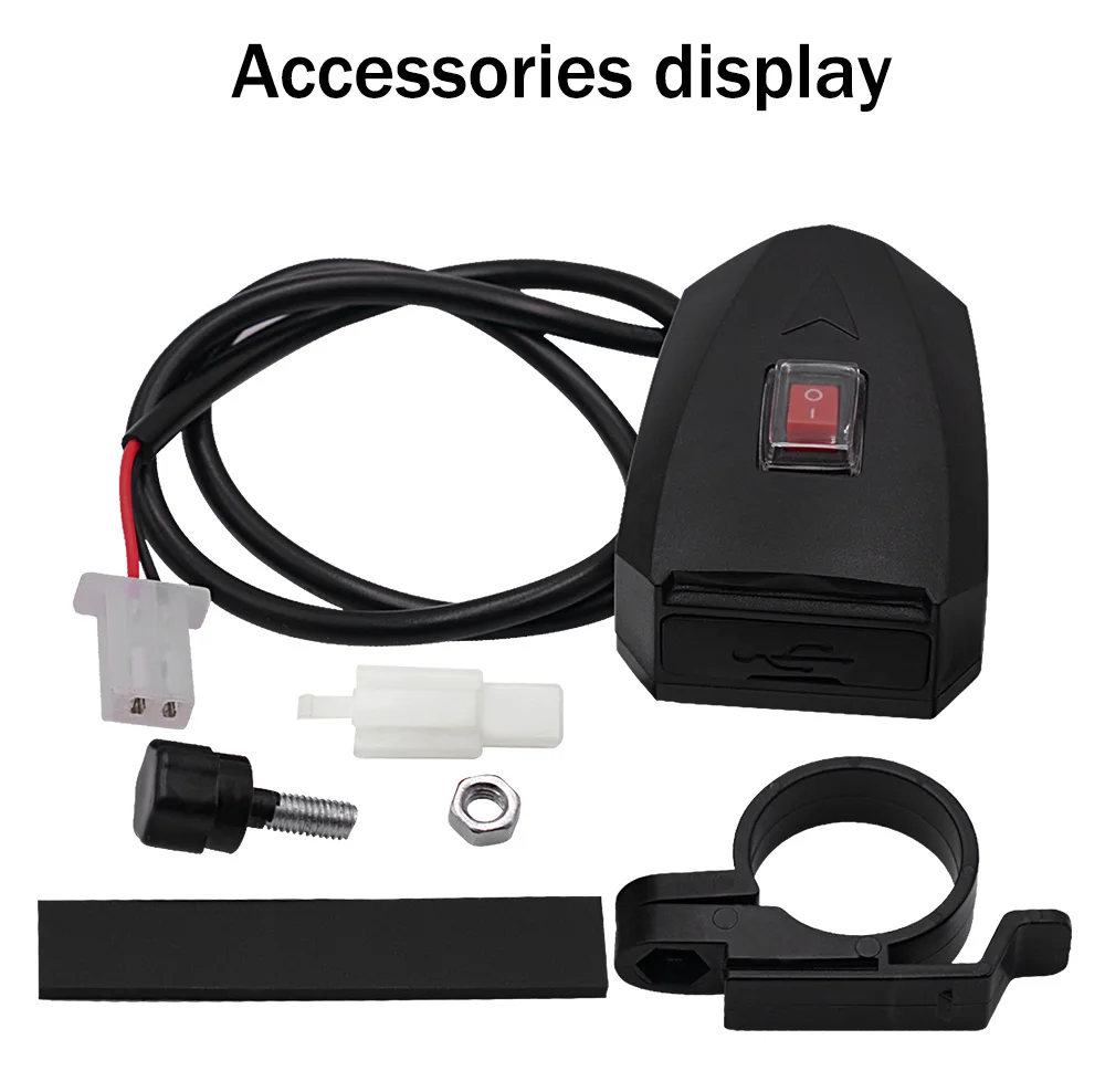 

10V-80V Motorcycle 2.4A Dual USB Waterproof Power Charger Scooter Handlebar Cigarette Lighter Adapter Moto Accessories