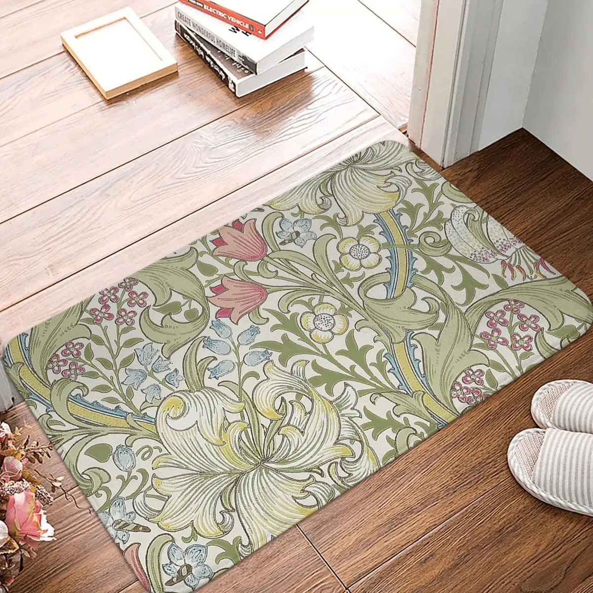 William Morris Flower Plants Paintings Doormat Flannel Rug Non-Slip Welcome Mats for Entrance Door Bathroom Toilet | Дом и сад