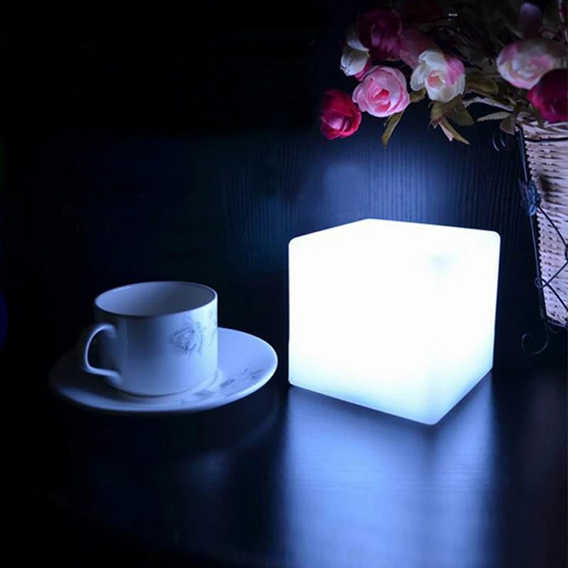 

LED Colorful Changing Mood Cubes Night Glow Lamp Light Gadget Gizmo Home Bar Pub Decor Romantic Portable Lighting 7 Color