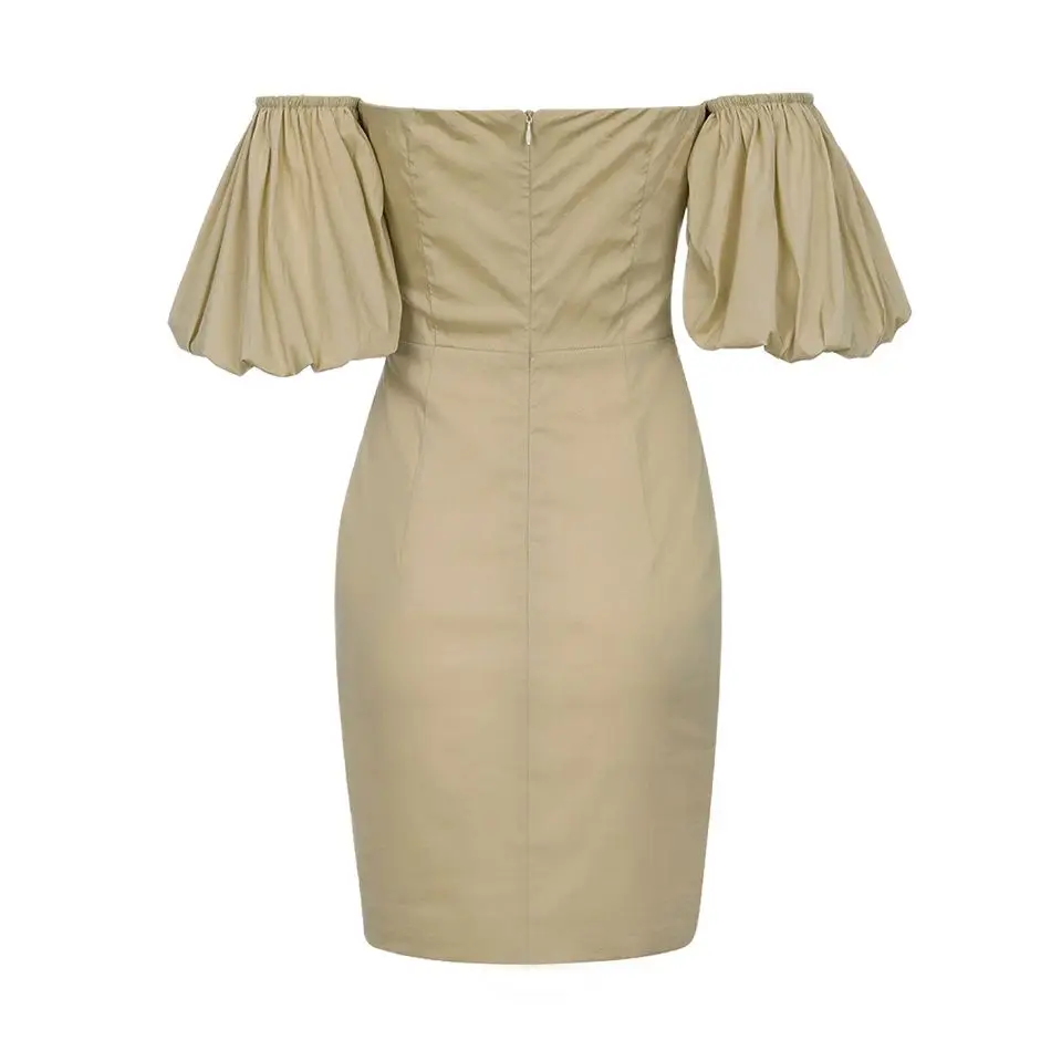 Новинка модное облегающее мини-платье с открытыми плечами и рукавами-фонариками