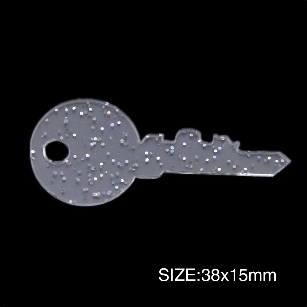 Аксессуары David 10 шт./лот Прозрачный блестящий акриловый ключ ко Дню Святого