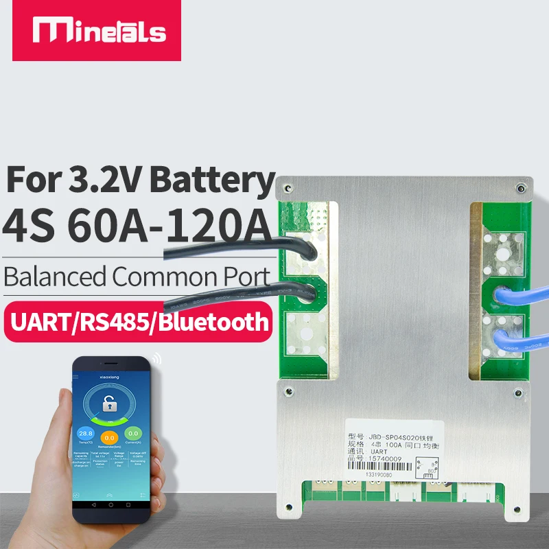 4s bms lifepo4 bluetooth с балансировкой связи UART/RS485 LifePo4 60a 80a 100a 120a инверторная литиевая