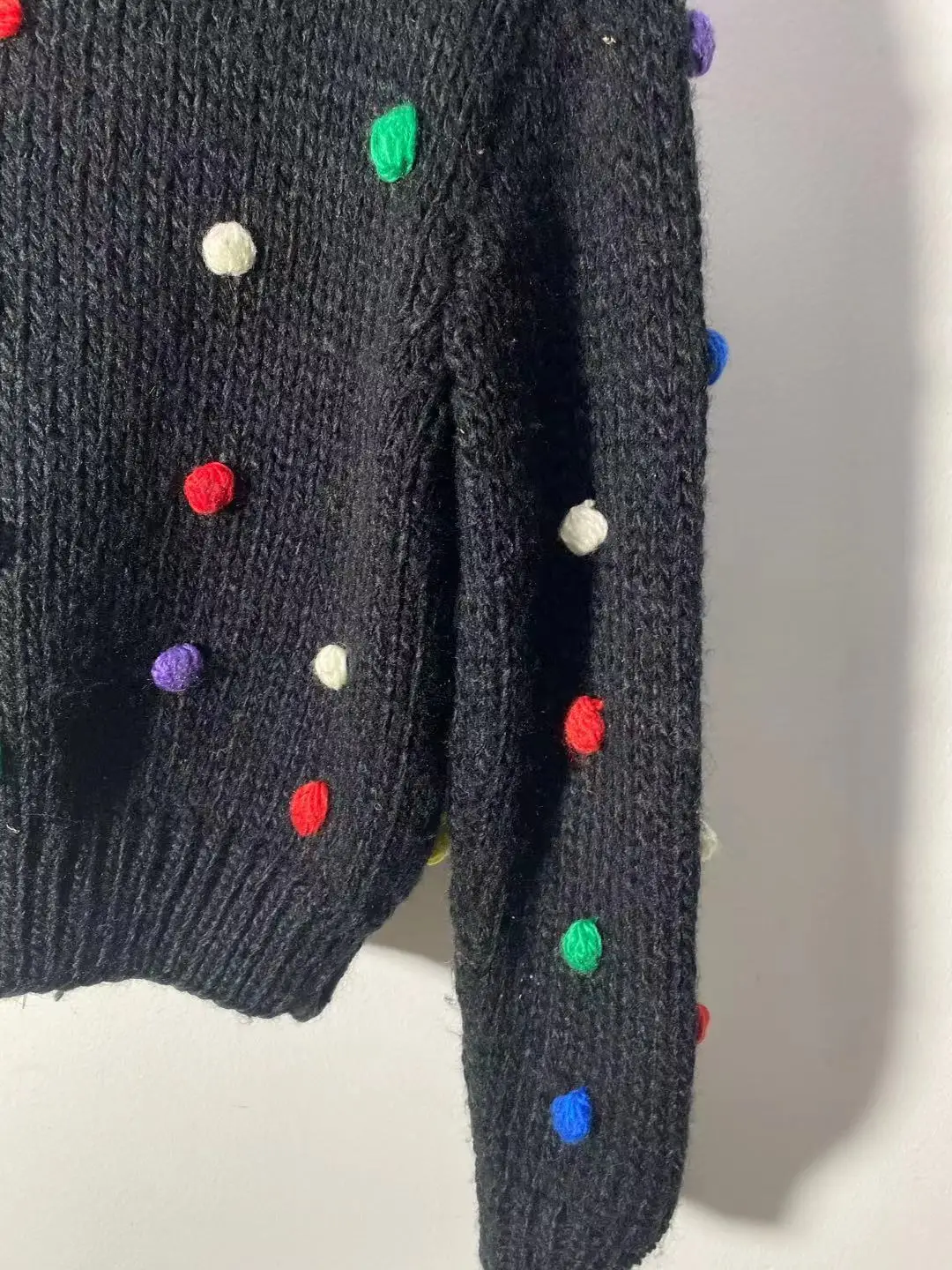 Женский вязаный однобортный Кардиган винтажный свитер с длинными рукавами