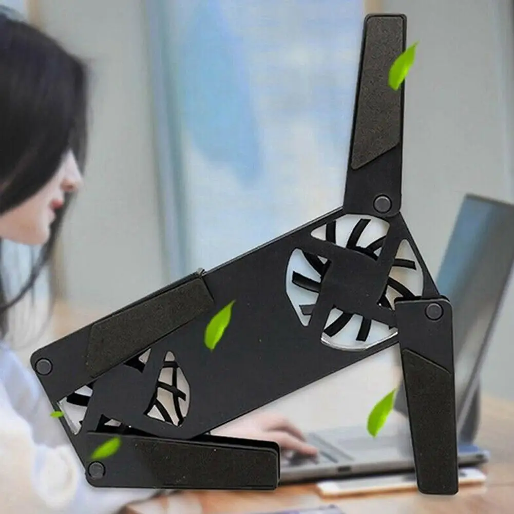 

1Pcs Laptop Stand Desk Support Dual Cooling Fan CPU Foldable Cooler 2021 Black Holder Quiet USB Notebook Computer Stand Pad Y9Y3