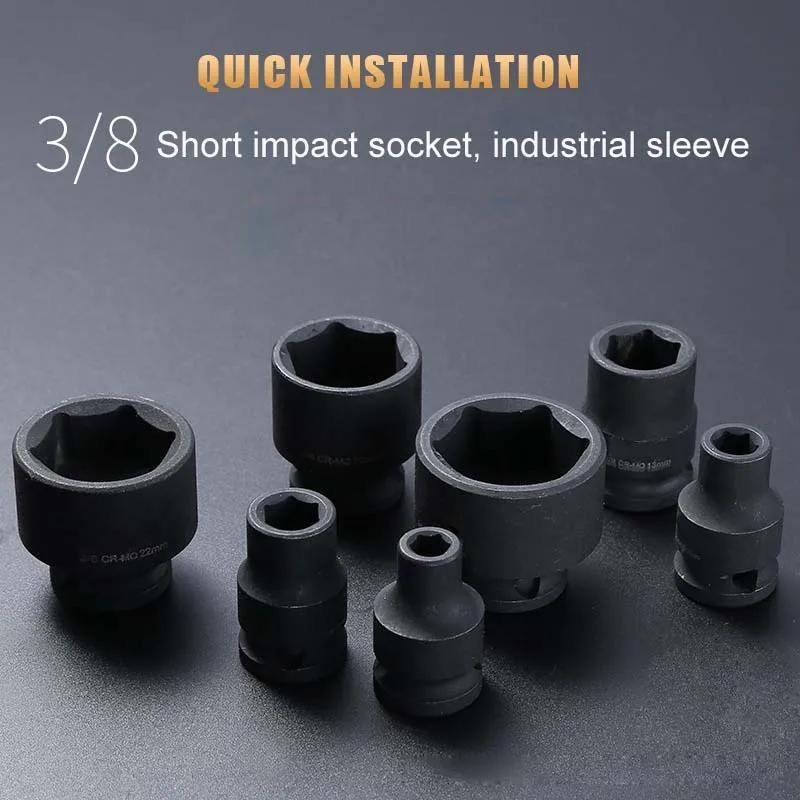 

3/8 "короткое ударное гнездо Adopter воздушные розетки 6 точек 6 8 9 10 12 13 14 15 16 17 18 19 22 24 мм для электрического удара пневматический