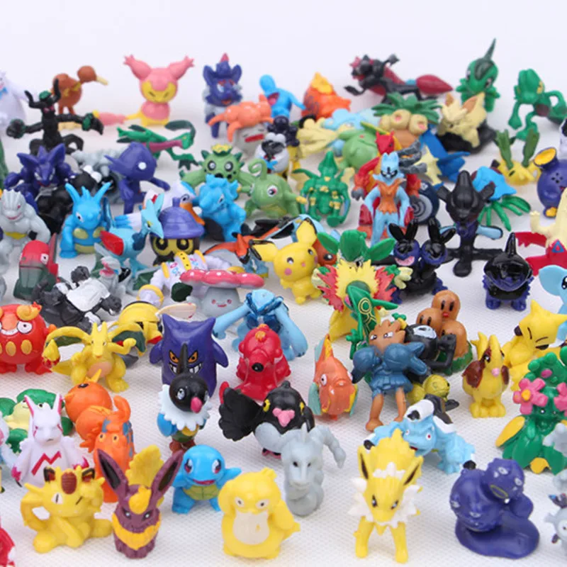 144 шт/партия разные стили Покемоны Фигурки ПВХ модели коллекции измерений в