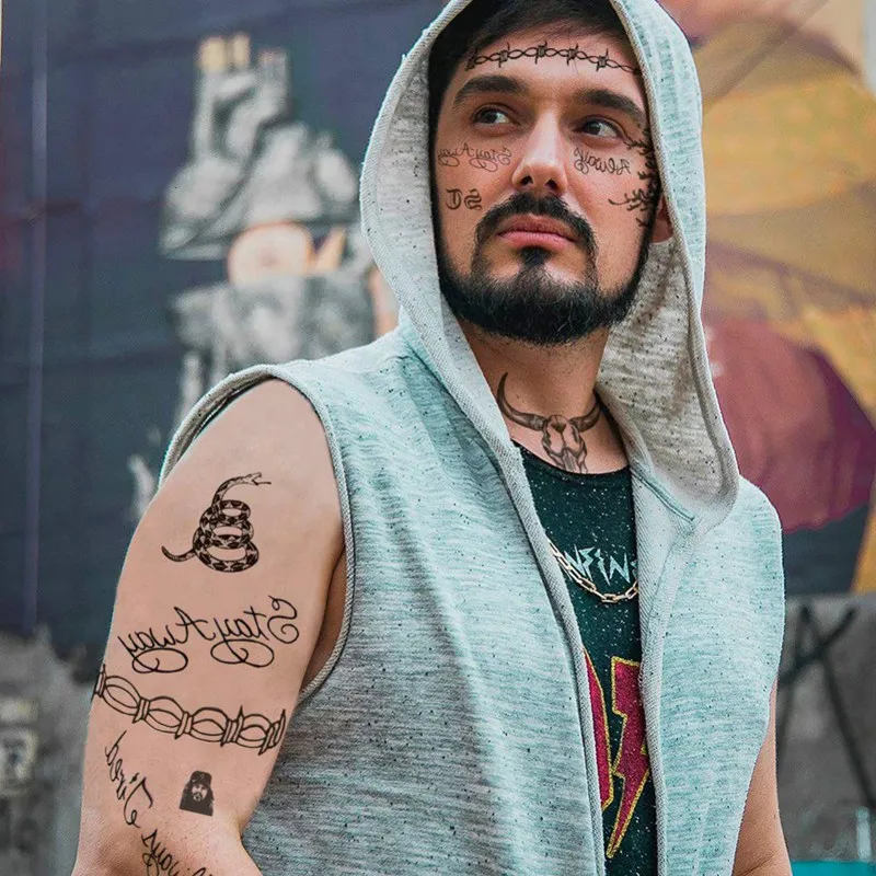 Новая популярная наклейка на Хэллоуин голова быка лицо шея рука спина тело