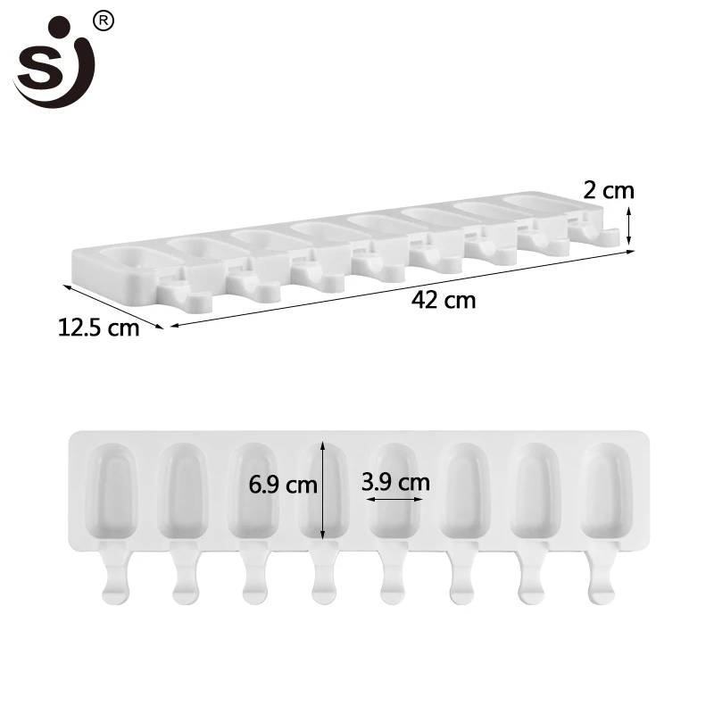 Силиконовая форма для мороженого с 8 полостями SJ DIY формы кубиков льда десертные