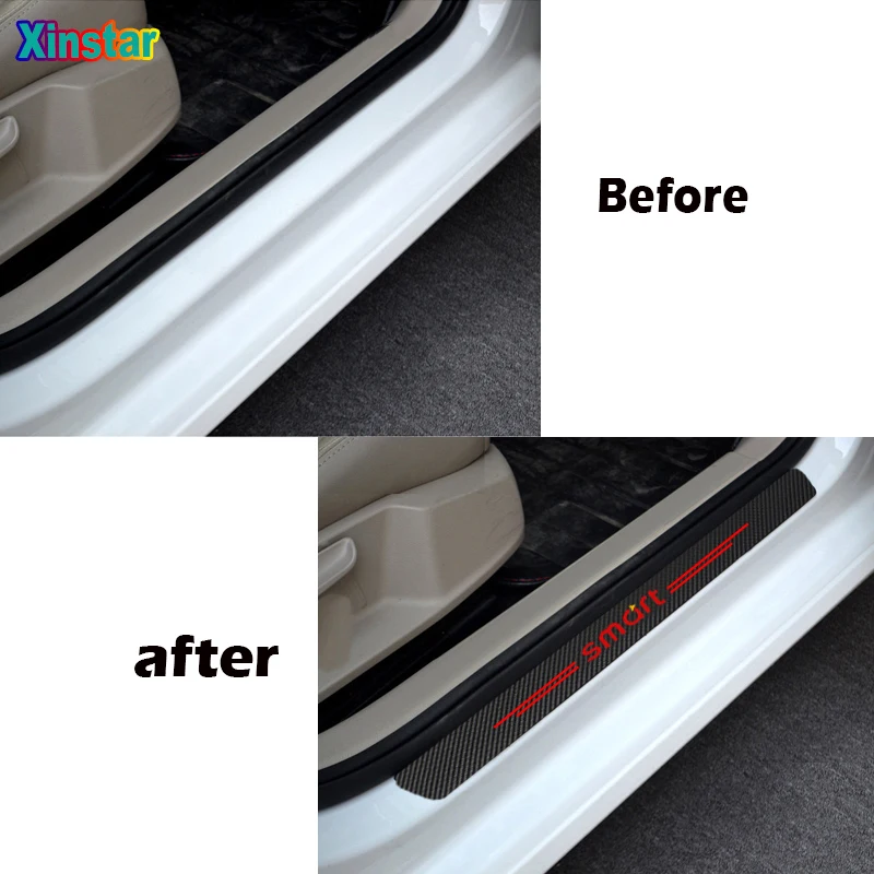 

4pcs Car Protector Door Sill Stickers For Smart Fortwo Forfour Forjeremy