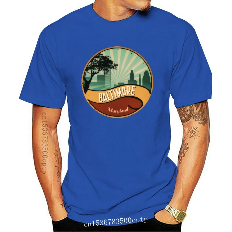 

Футболка New America Baltimore, футболка для молодых людей, дешевая футболка для мужчин, летние и осенние топы, футболки, черная винтажная одежда, 100% х...