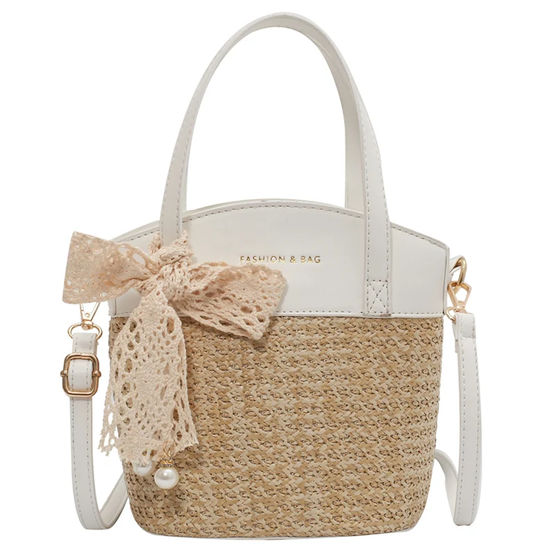 

[BXX] Simple Straw Weave Crossbody Bags For Women 2021 Summer Branded Shoulder Bag Trending Luxury Ladies Travel Hand Bag HS122