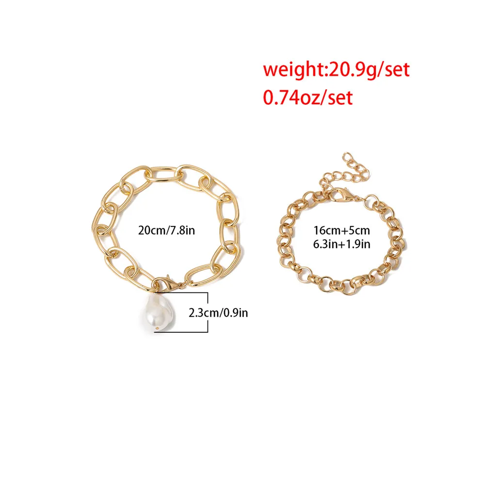 Комплект женских винтажных браслетов с искусственным жемчугом украшения для