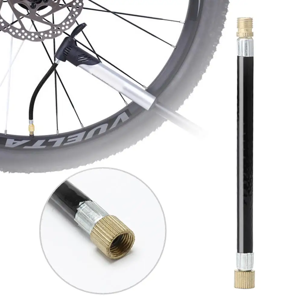 

1pc MTB Bike Tire Gas Valve Adapter Rubber Copper Inflater Air Pump Extension Pipe Tube 120x10x10mm for Bike Bicycle Accessories